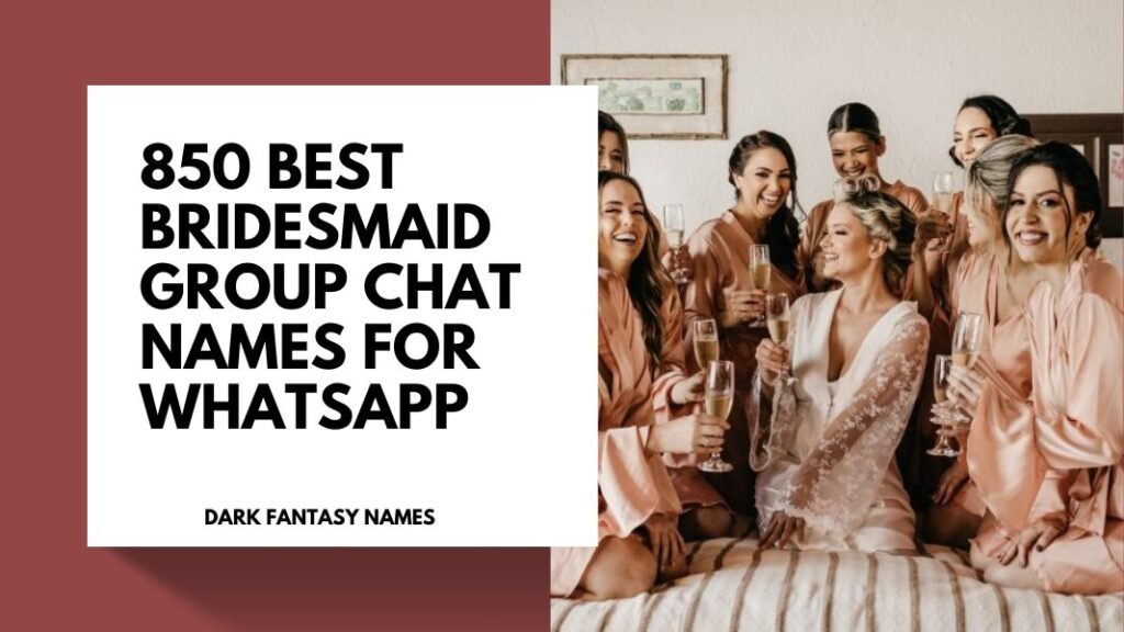 Bridesmaid Group Chat Names